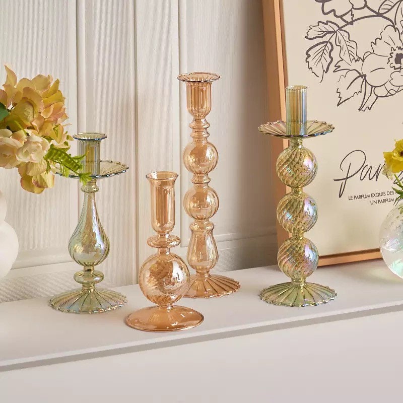 Shimmer Glass Candle Holder Collection