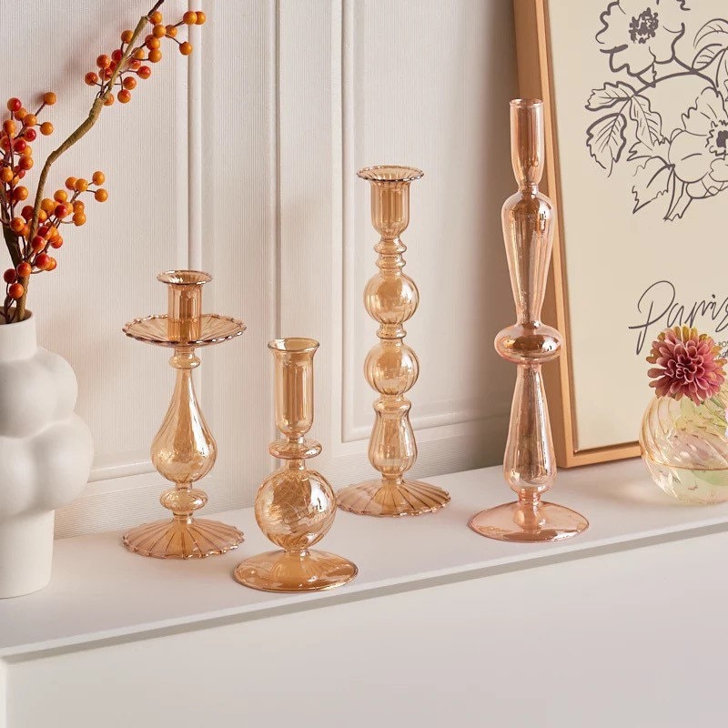 Shimmer Glass Candle Holder Collection