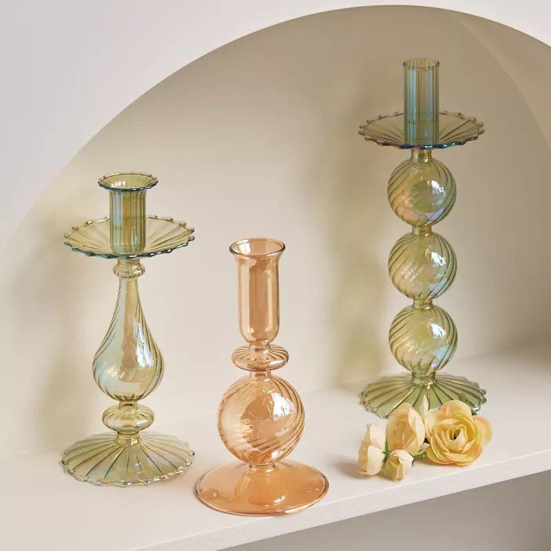 Shimmer Glass Candle Holder Collection