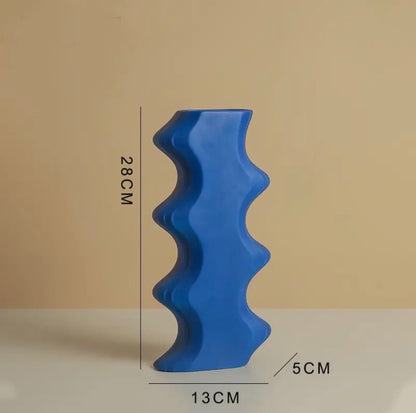 Groovy Wave Vases in Blue