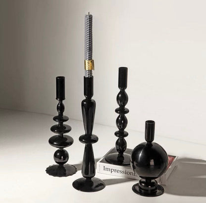 Black Candle Holder and Vase Collection