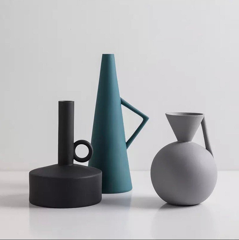 Mid-Century Geometric Vases