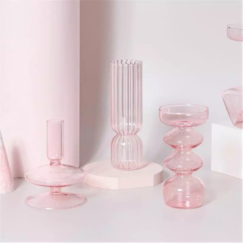 Pink Glass Vase Collection