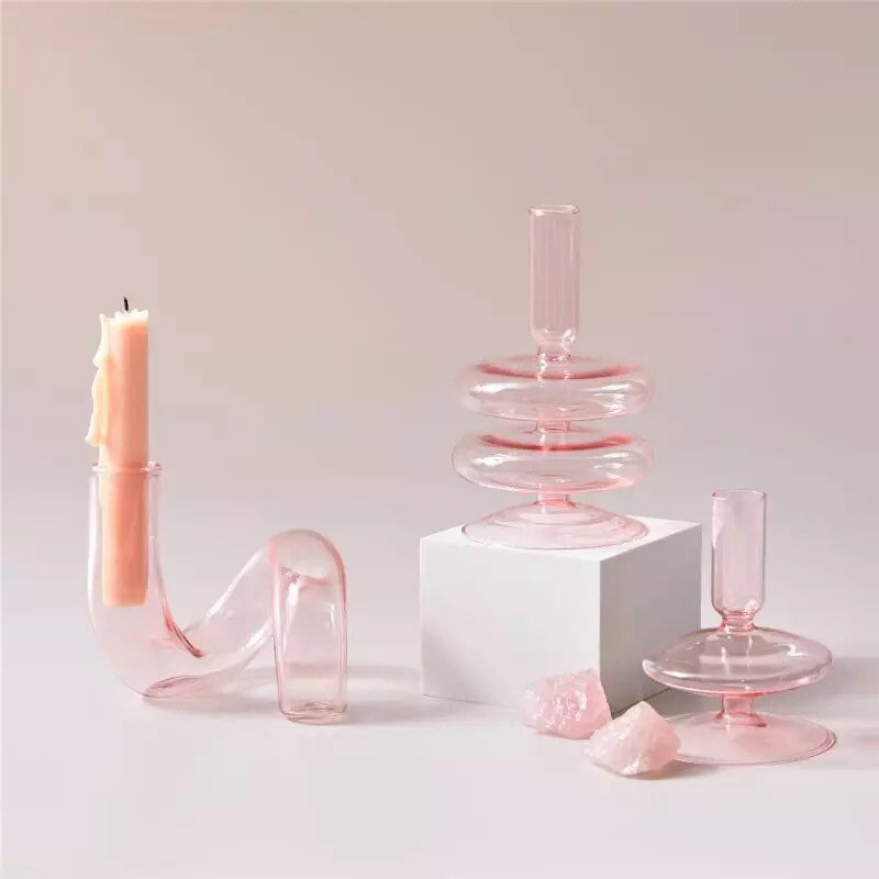 Pink Glass Vase Collection