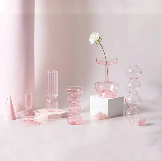 Pink Glass Vase Collection