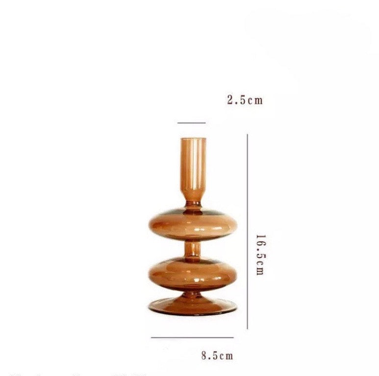 Brown Bubble Glass Candle Holder Collection