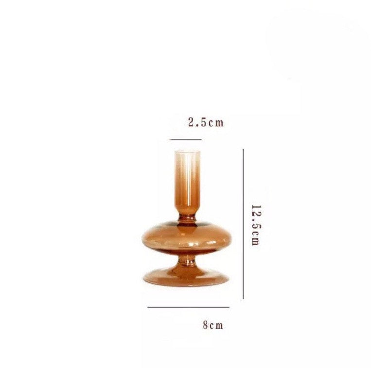 Brown Bubble Glass Candle Holder Collection