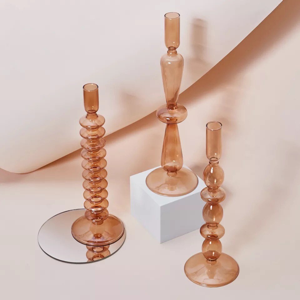 Brown Candle Holder and Vase Collection