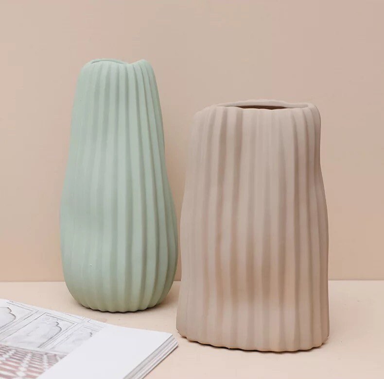 Ribbed Pastel Vases