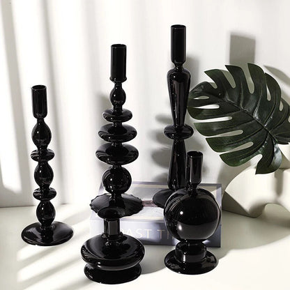 Black Candle Holder and Vase Collection