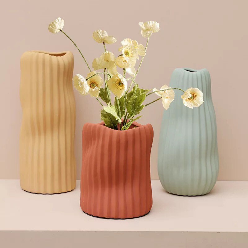 Ribbed Pastel Vases