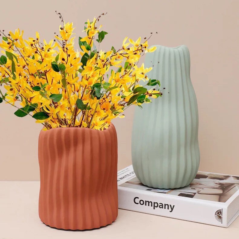 Ribbed Pastel Vases