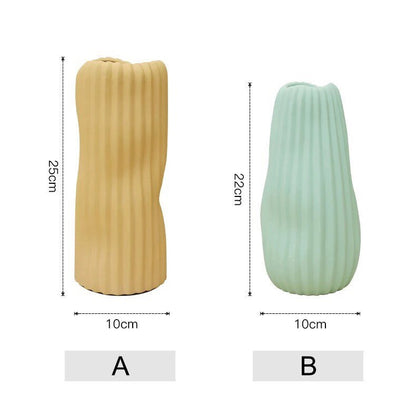 Ribbed Pastel Vases