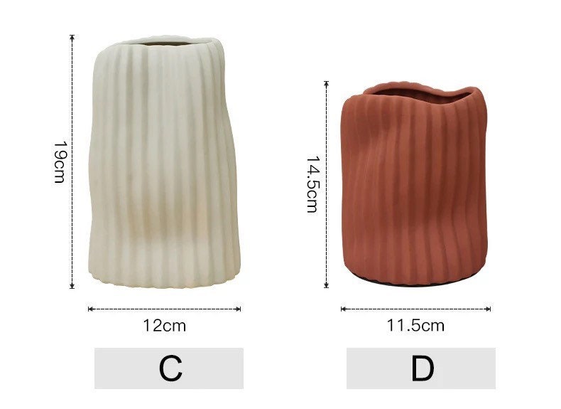 Ribbed Pastel Vases