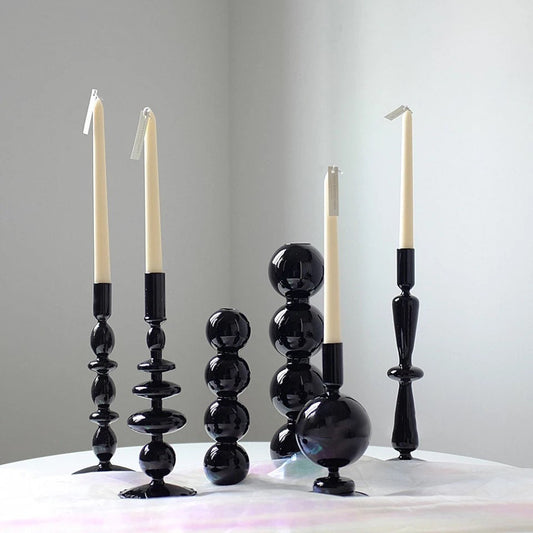 Black Candle Holder and Vase Collection