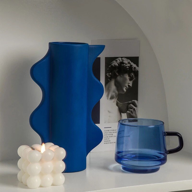 Groovy Wave Vases in Blue