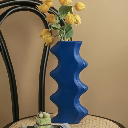 Groovy Wave Vases in Blue