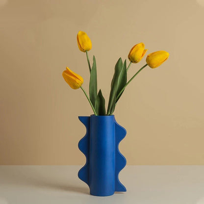 Groovy Wave Vases in Blue