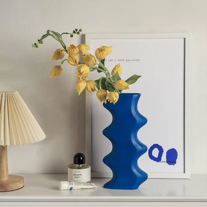 Groovy Wave Vases in Blue