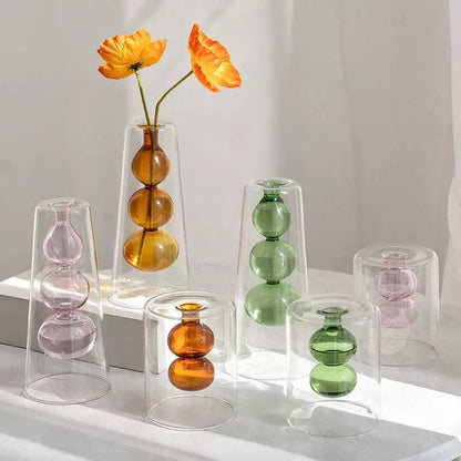 Nouveau Tinted Glass Candle / Incense Holders