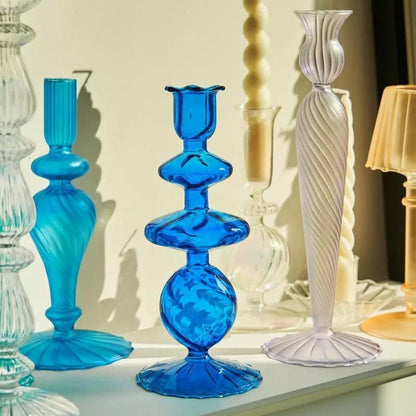 Vintage Inspired Frosted Glass Candle Holders