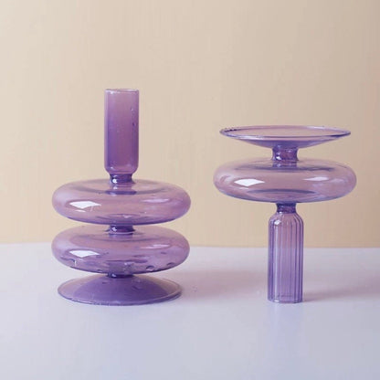 Pink & Purple Candle Holder and Vase Collection