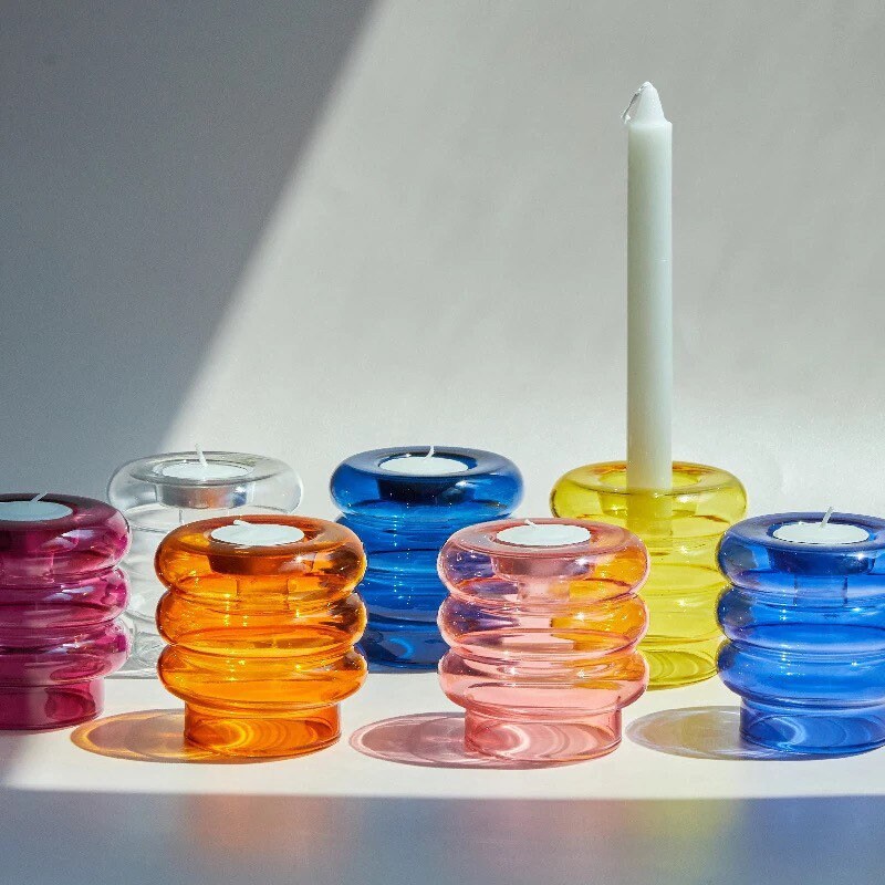 Multicolour Tea Light and Candle Holders