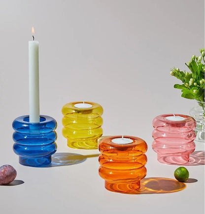 Multicolour Tea Light and Candle Holders