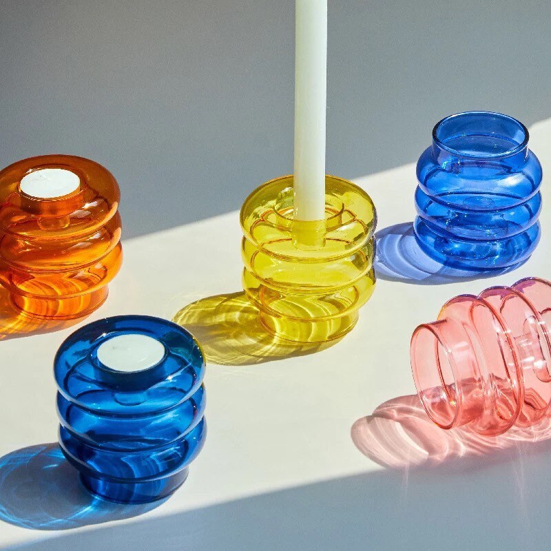 Multicolour Tea Light and Candle Holders