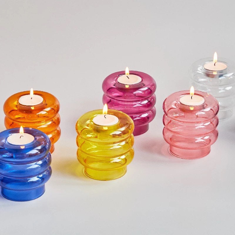 Multicolour Tea Light and Candle Holders