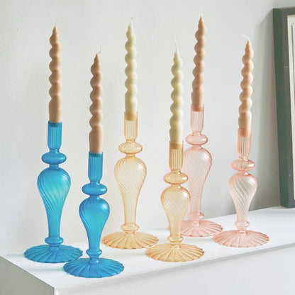 Vintage Inspired Frosted Glass Candle Holders