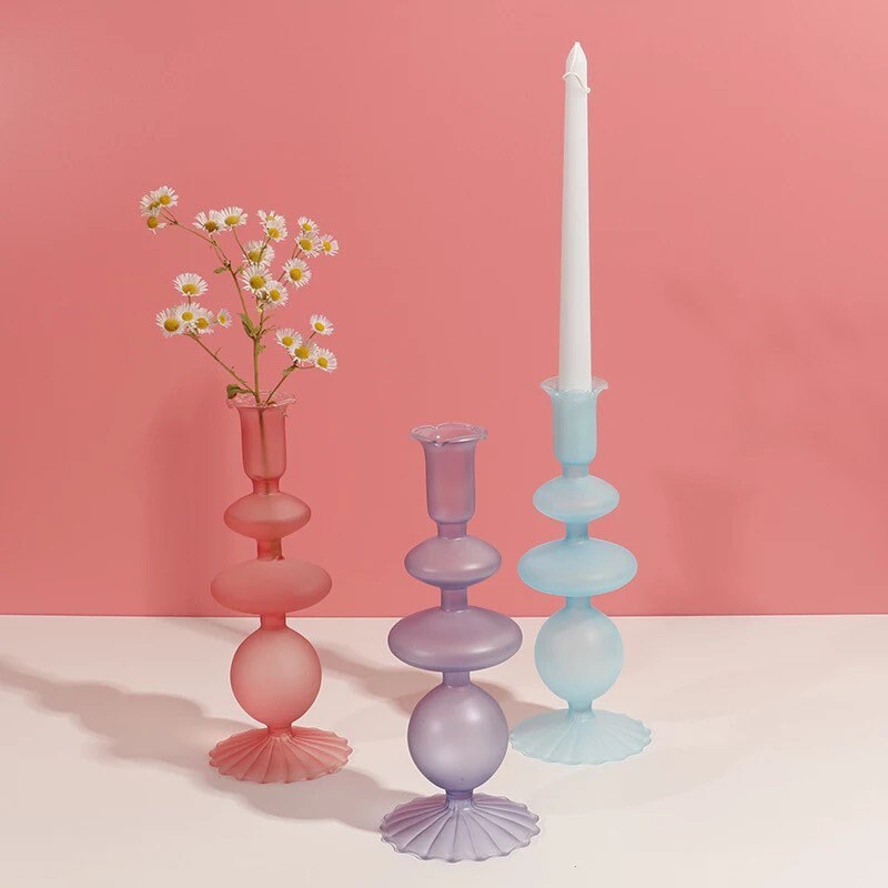 Matte Glass Candle Holders