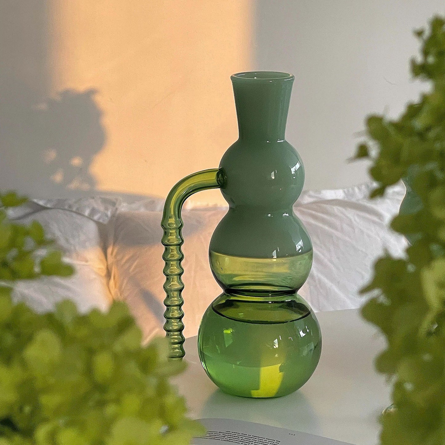 Bubble and Bead Decanter Jug and Glass