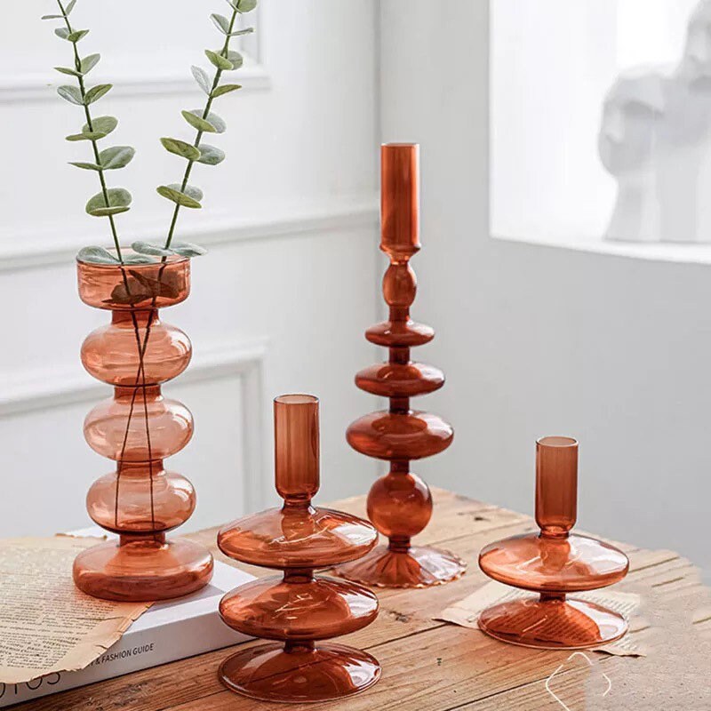 Brown Candle Holder and Vase Collection