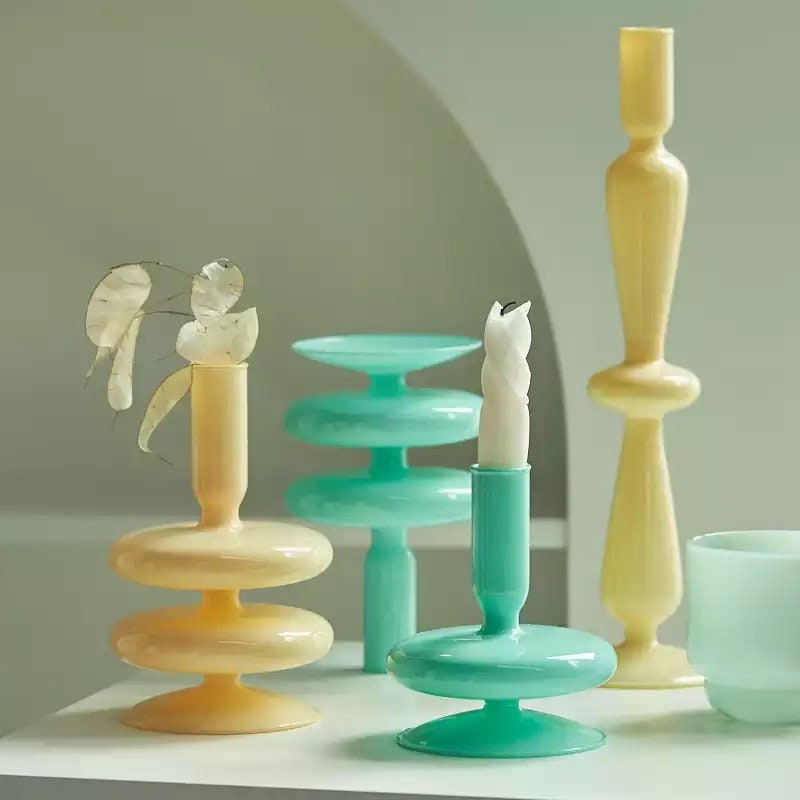 Opaque Pastel Candle Holders