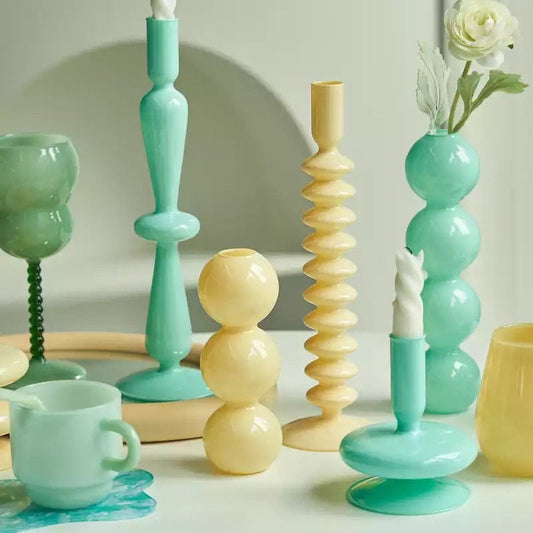 Opaque Pastel Candle Holders