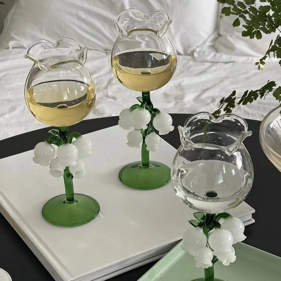 Lily of the Valley Wine Glasses