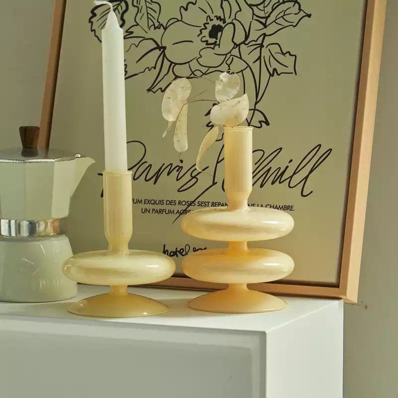 Opaque Pastel Candle Holders