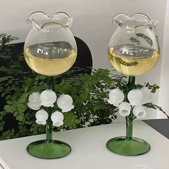 Lily of the Valley Wine Glasses