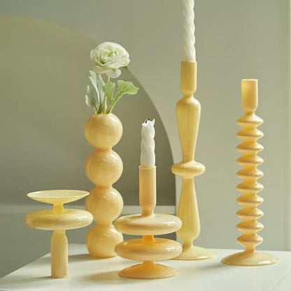 Opaque Pastel Candle Holders