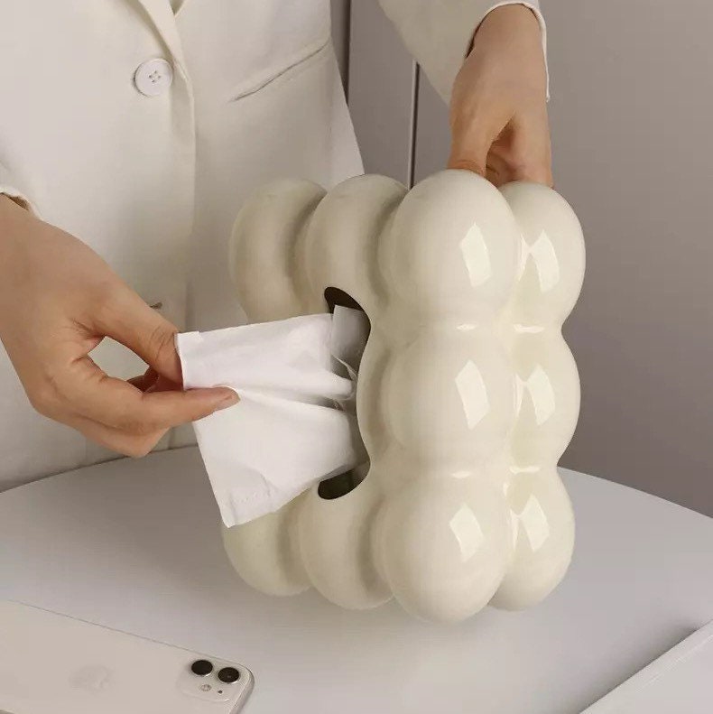 Ceramic Bubble Tissue Box Holder