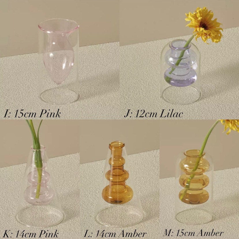 Funky Glass Bud Vases / Incense Holders