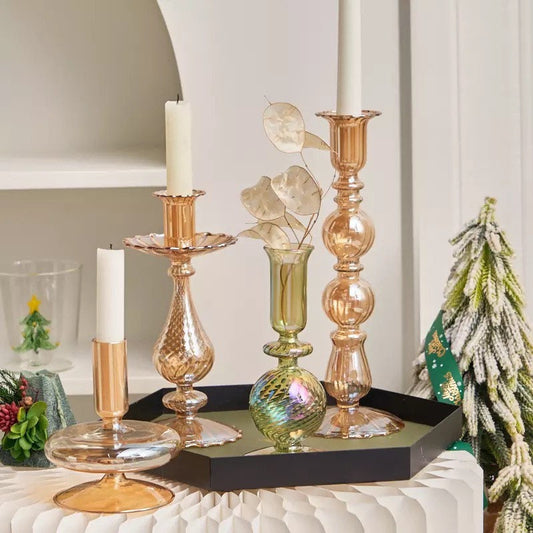 Shimmer Glass Candle Holder Collection