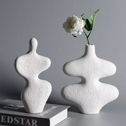 White Ceramic Sculpture Vase