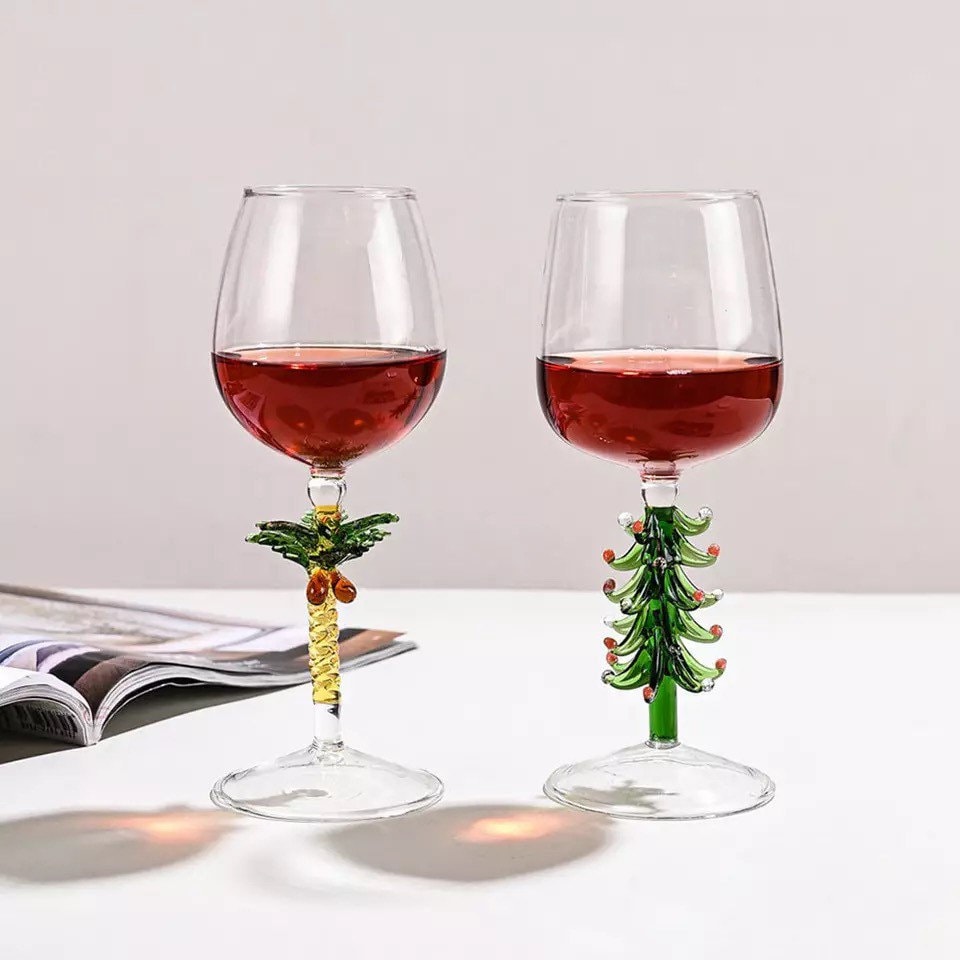 Christmas Tree Wine Glasses