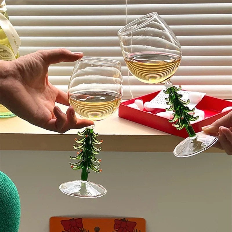 Christmas Tree Wine Glasses