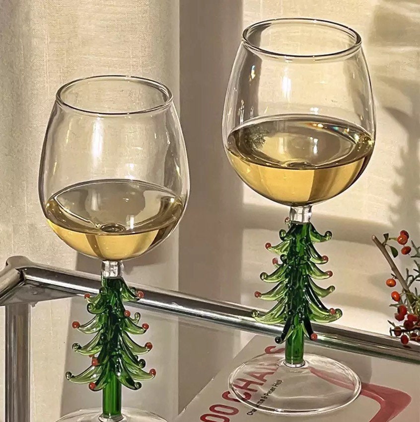 Christmas Tree Wine Glasses