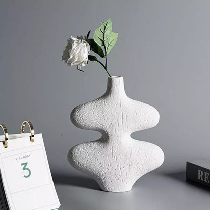 White Ceramic Sculpture Vase