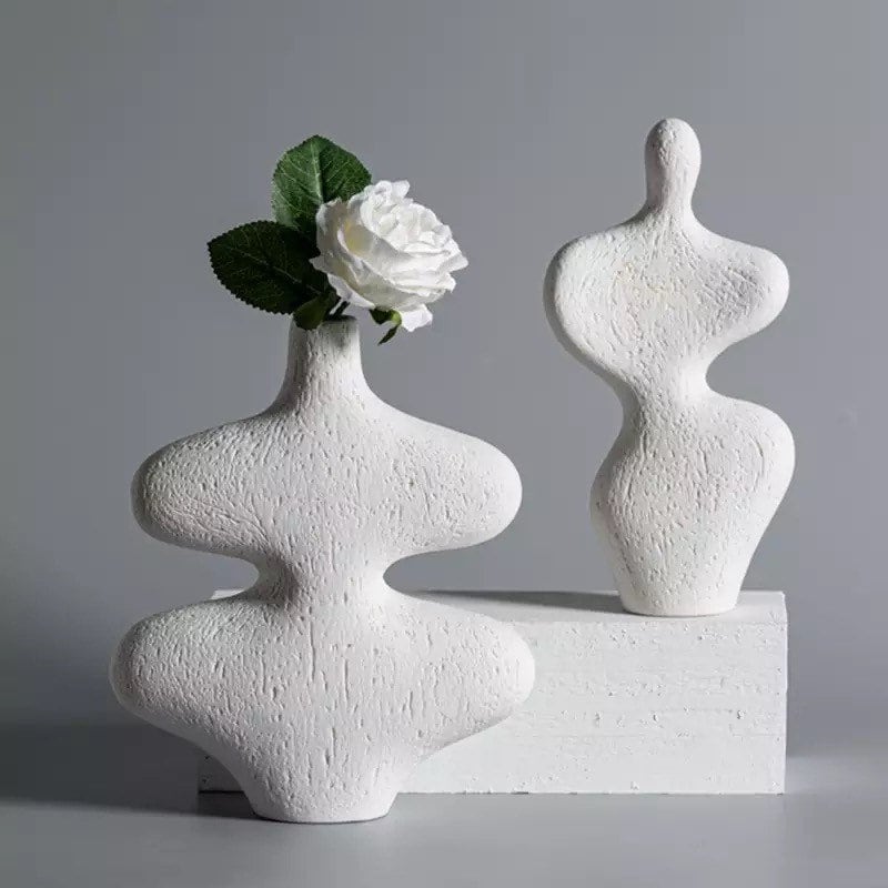 White Ceramic Sculpture Vase