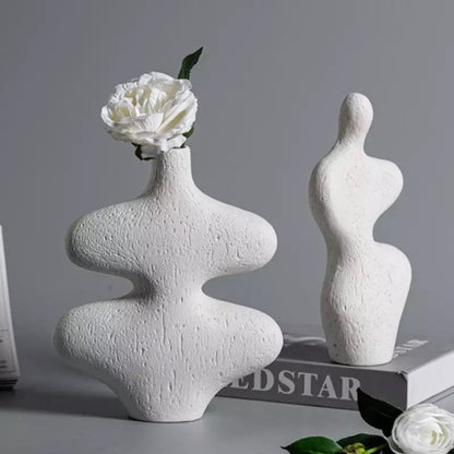 White Ceramic Sculpture Vase